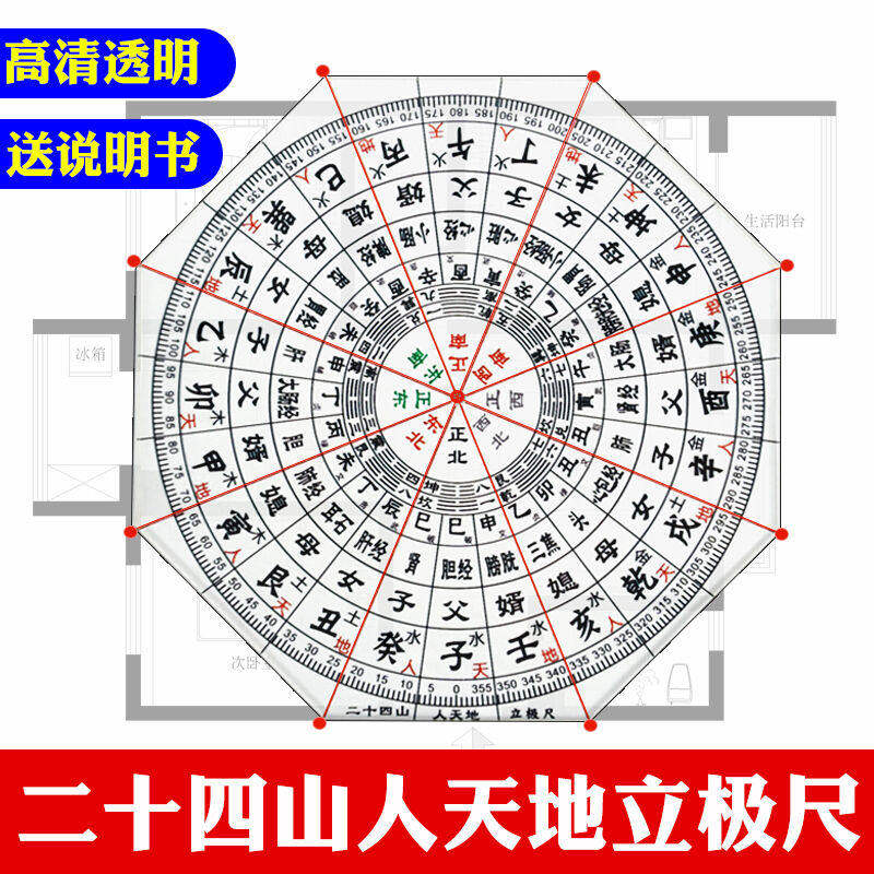 立极尺二十四山人天地测量绘图尺