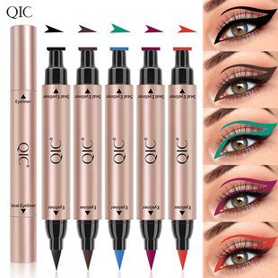 双头印章眼线笔不晕染防水款持久蓝色红色彩色儿童演出舞台妆专用