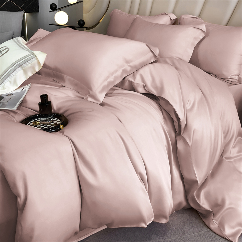 2025春夏新款兰精天丝裸睡四件套轻奢冰凉丝滑纯色床单被套床品
