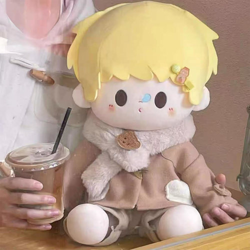 40cm娃衣秋冬款加厚棉花娃娃衣秋咖奶冻坐姿一番赏毛绒玩具替换装