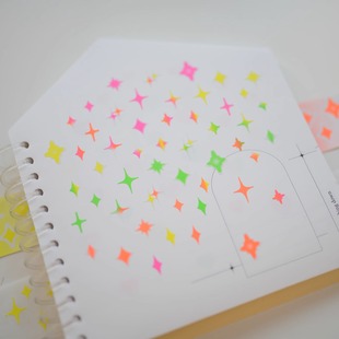 木蝉司hellosmile原创荧光色贴纸卷汇总胶带贴纸ins风手帐