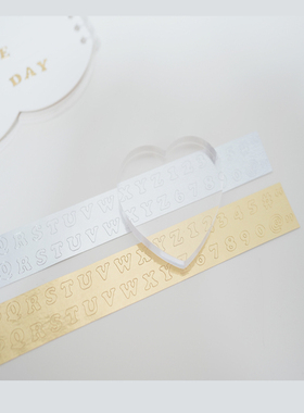 38包u王见货hello smile木蝉司迷你字母贴纸卷金银 奶油暗色字母