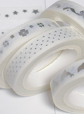 38包u王见货hellosmile原创烫银系列胶带 手帐可爱小清新百搭ins