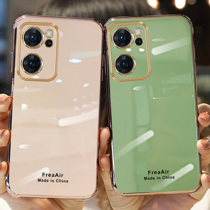 哥伦巴斯适用opporeno7手机壳奶奶灰reno7pro保护套5g个性创意超薄电镀硅胶软边reno7全包镜头防摔时尚pro潮