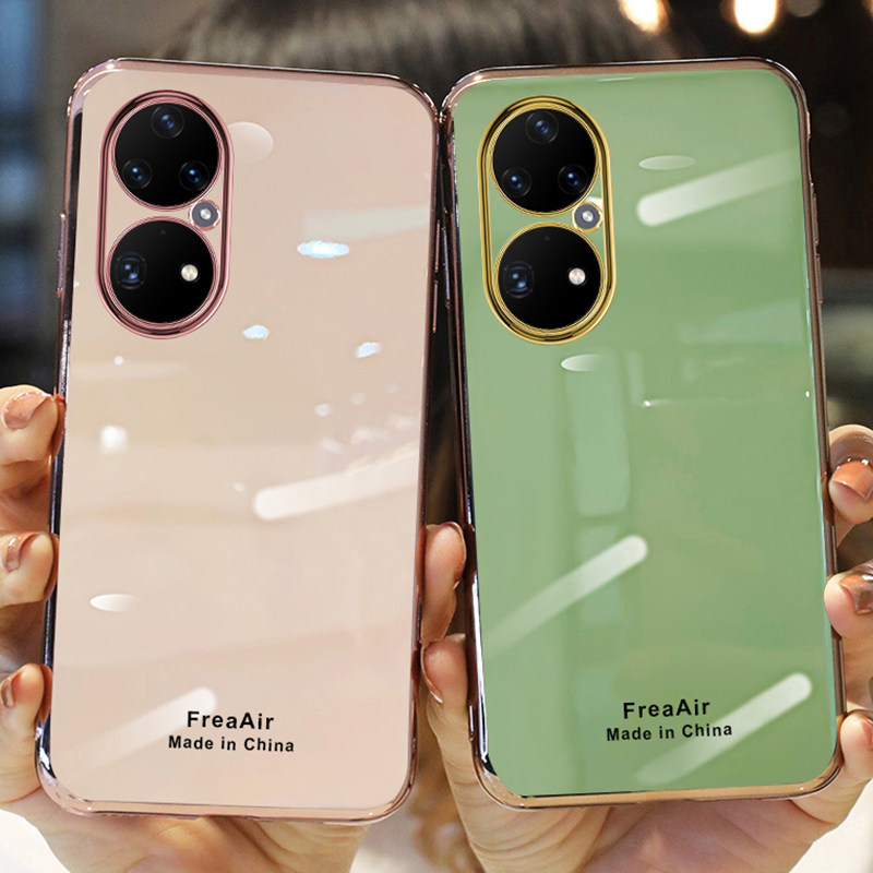 适用华为p50手机壳奶奶灰p50pro保护套4g个性创意超薄硅胶软边全包