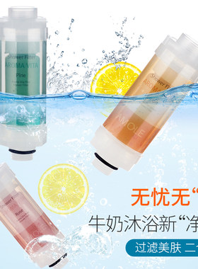 韩国h2o1家用沐浴花洒净水过滤器美肤洗澡柠檬淋浴滤水器香味滤芯