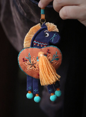 花寄生肖马刺绣diy手工材料包自制绣花香囊平安高升挂件马年礼物