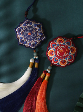 花寄 刺绣diy材料包敦煌藻井纹龙凤香囊国风车挂件手作送新年礼物