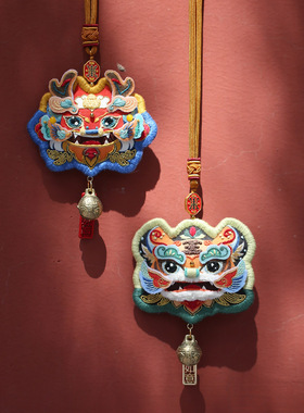 花寄 龙虎刺绣手工diy香囊材料包自制平安车香包挂件手绣新年礼物