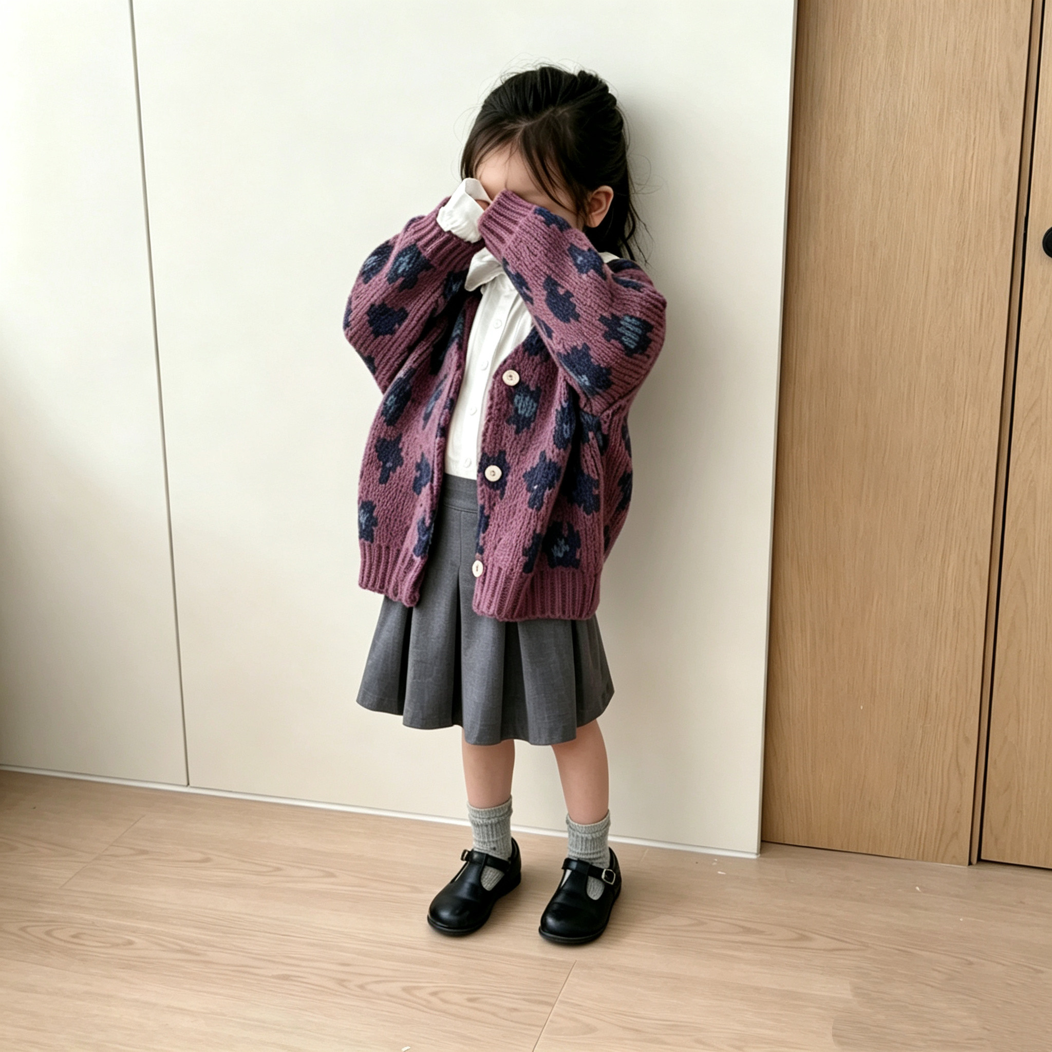 秋冬男女童毛衣针织开衫马海毛韩版休闲中小童上衣