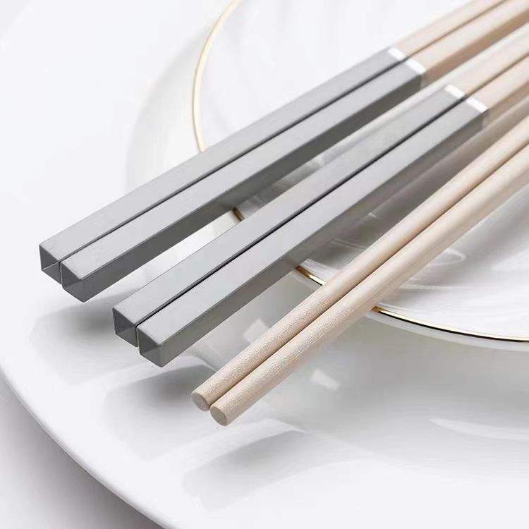 客满多轻奢简灰ins筷酒店餐饮家用高颜值合金筷子专用商用专用