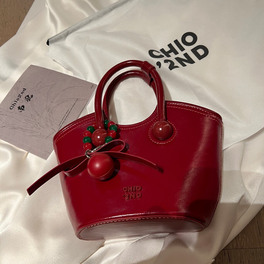 南风Chio旗舰真皮樱桃热恋手提托特包包女式2025新款单肩斜挎小包