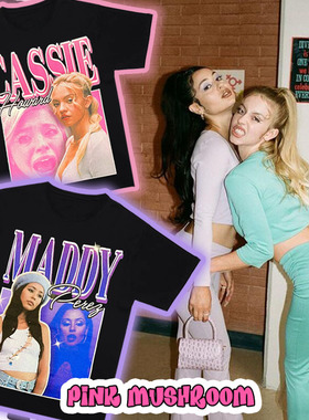 粉红蘑菇 亢奋euphoria人像设计原创T恤印花短袖Y2K欧美小众男女