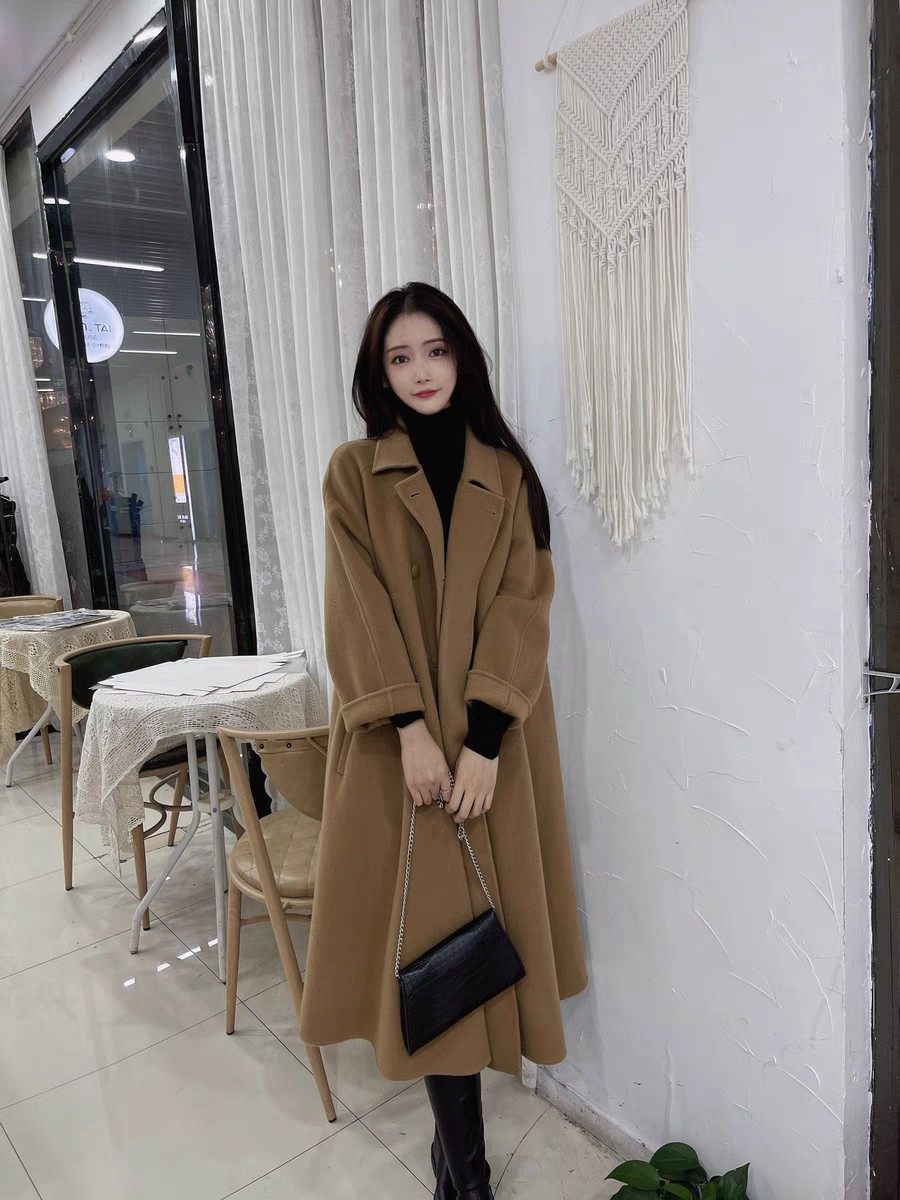 双面羊绒大衣女冬新款娃娃领宽松气质复古中长款双排扣羊毛呢外套,女装/女士精品,毛呢外套,淘宝优惠券,粉丝福利购,淘宝优惠卷