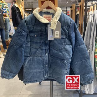 GX出品 Levi's李维斯 56586-0003男保暖牛仔色时尚羽绒服夹克外套