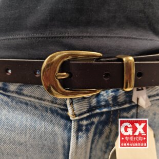 专柜正品 Levi's 李维斯 000IG-0001牛皮棕色做旧时尚女细皮带