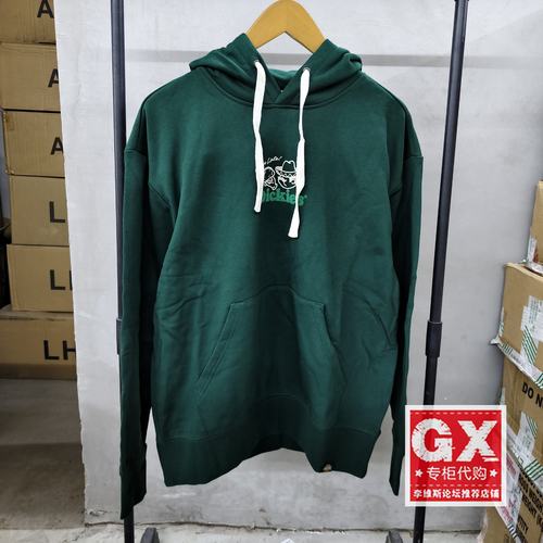Dickies 男款圆领Logo绿色印花宽松连帽时尚卫衣DK0A87KZJ601