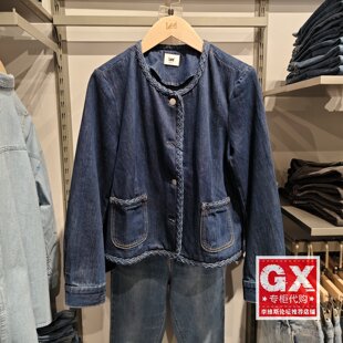 Lee正品 2025春女款小香风短款牛仔外套LWT010177101291-A07844