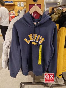 专柜正品 印花logo灰色连帽套头卫衣 Levi’s李维斯A3797 0002男士