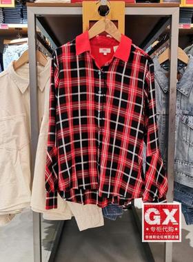 专柜正品李维斯 LEVIS 18288-0000 女格子红刘雯长袖休闲衬衣衬衫