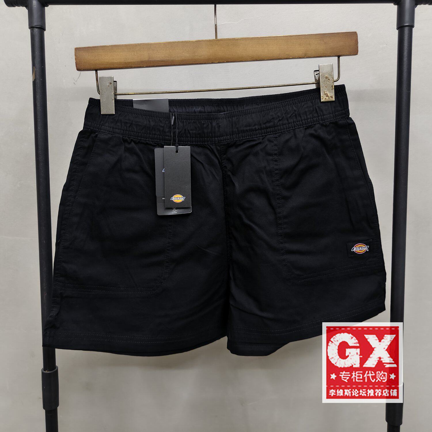 专柜正品DICKIES女黑色纯棉时尚休闲裤直筒休闲短裤DK013003BLK