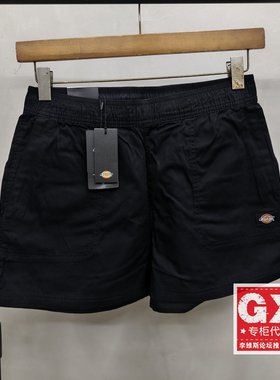 专柜正品DICKIES女黑色纯棉时尚休闲裤直筒休闲短裤DK013003BLK