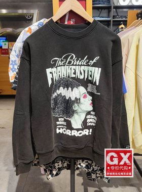 正品Levis李维斯Monsters联名款男士黑色印花圆领卫衣 A3691-0000