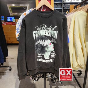 正品Levis李维斯Monsters联名款男士黑色印花圆领卫衣 A3691-0000