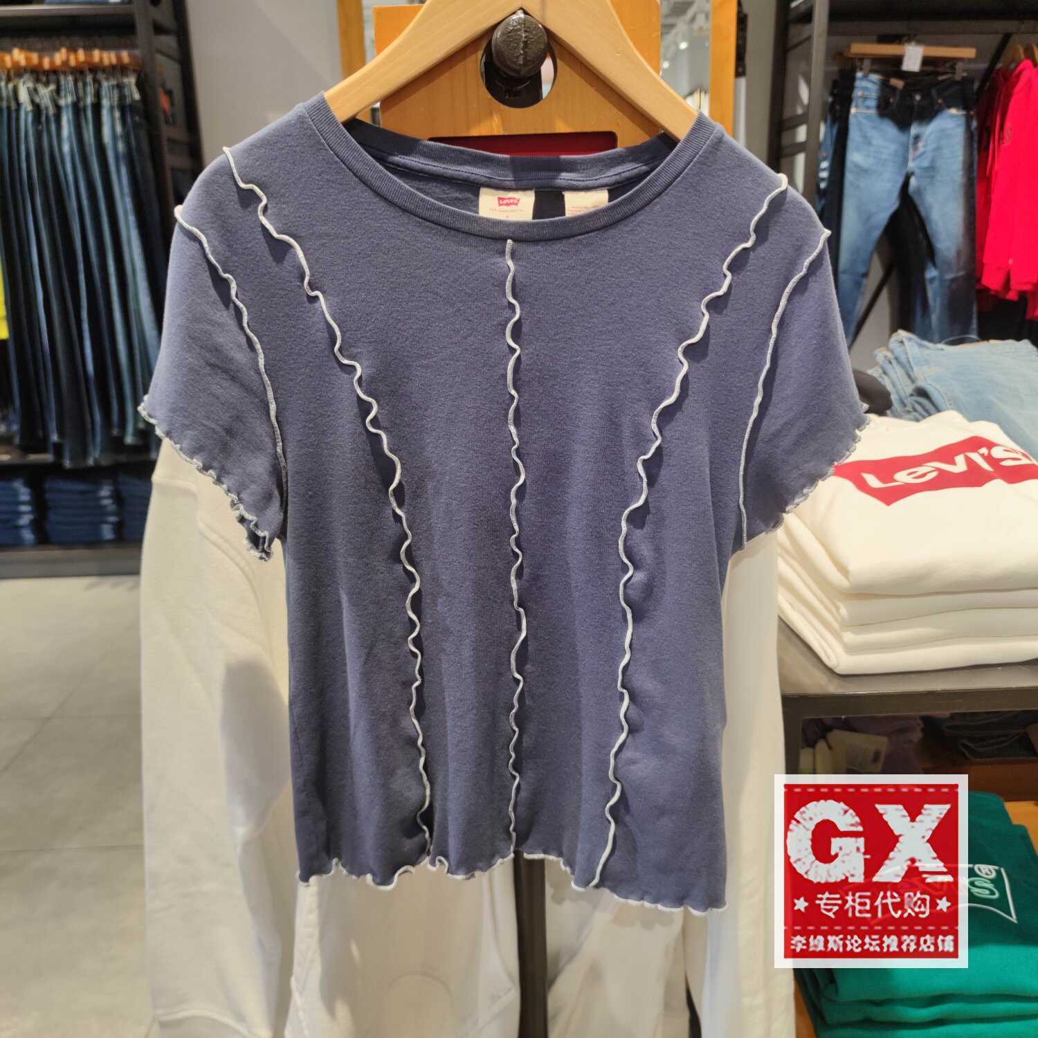 荷叶边A5917-0001圆领纯棉时尚
