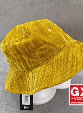 专柜正品NewEra纽亦华男女格子黄色可戴时尚休闲渔夫帽13039341