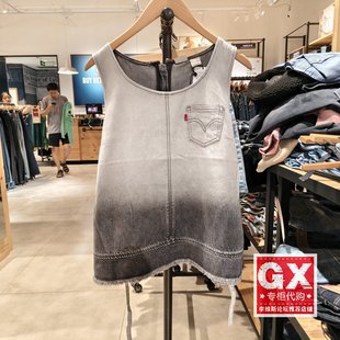 0000 清爽灰渐变系带牛仔背心003TW 专柜正品 Levis李维斯女浅时尚