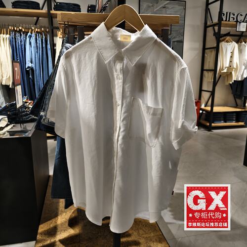 正品Levis李维斯2026年夏女士简约休闲白色短袖衬衫001SJ-0039