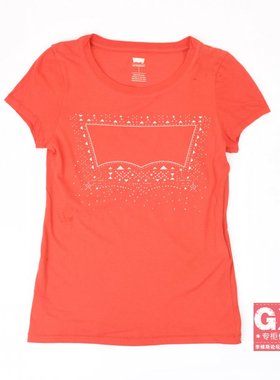 国内Levi's 李维斯 32223-0035 女印花 薄红色 清爽短袖T恤