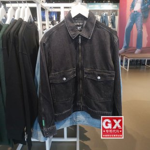 A02862 宽松拉链灰黑色翻领牛仔夹克LMT004511100031 正品 Lee新款