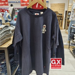 T恤A2800 正品 宇航员太空印花短袖 宽松蓝色男士 0000 Levis李维斯