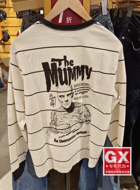 正品Levis李维斯2023Monsters印花联名男士宽松长袖T恤A3689-0000