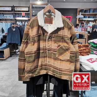 Levis李维斯正品23秋冬男士仿羊羔绒格子休闲夹克外套 A4882-0006
