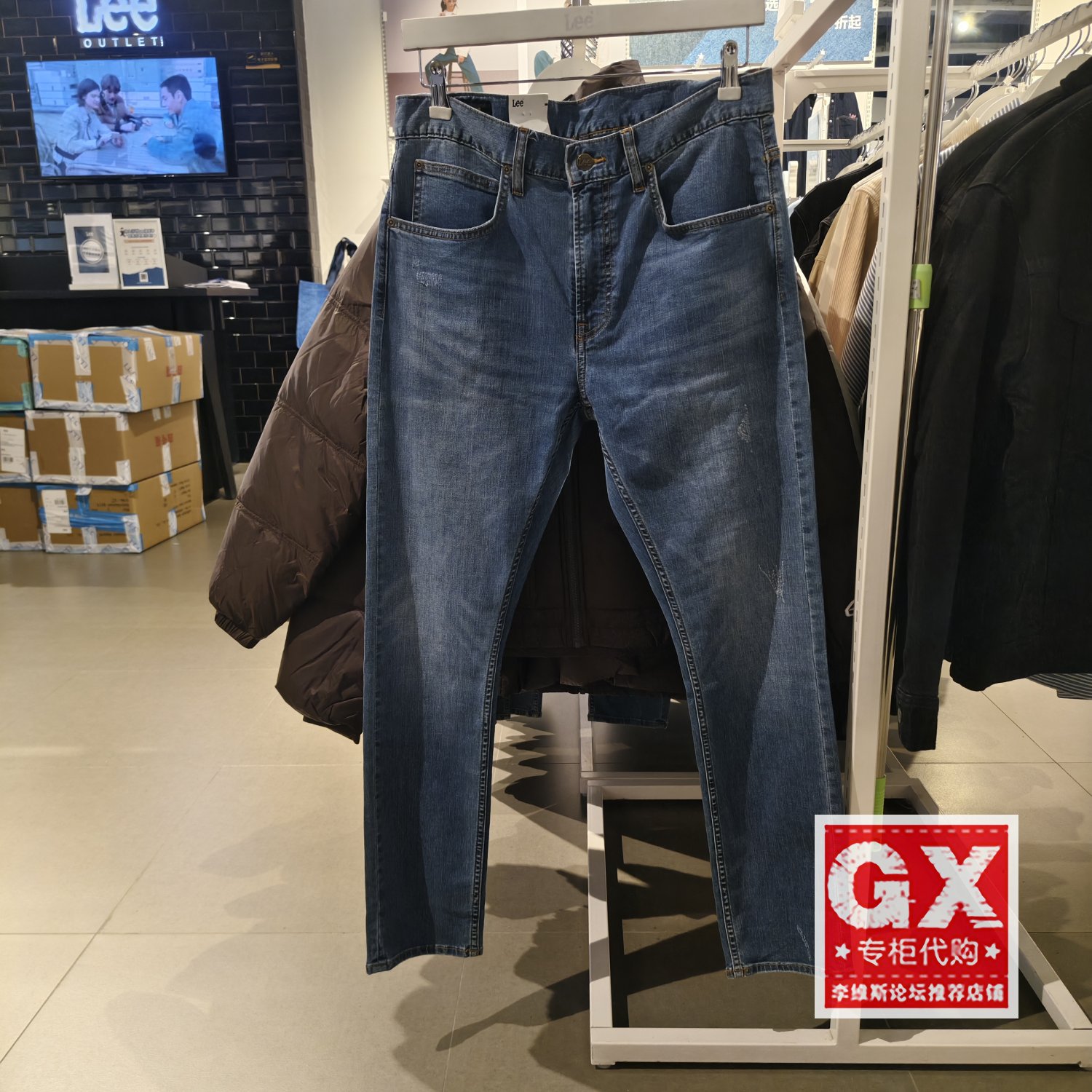 Lee专柜正品 2024春夏男款修身小脚牛仔裤LMB1007093HN00F-A06473