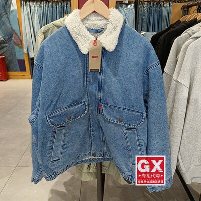 Levi's翻领秋冬宽松羊羔绒