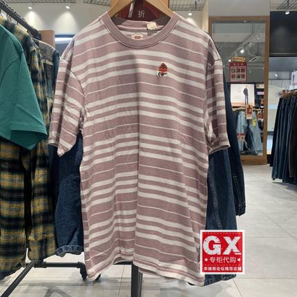 GX出品levis李维斯36254-0011男女同款横条纹时尚圆领纯棉短袖T恤