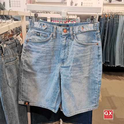 Lee专柜正品男士龙珠联名款浅色牛仔短裤LMB0053735PC00F-A04111