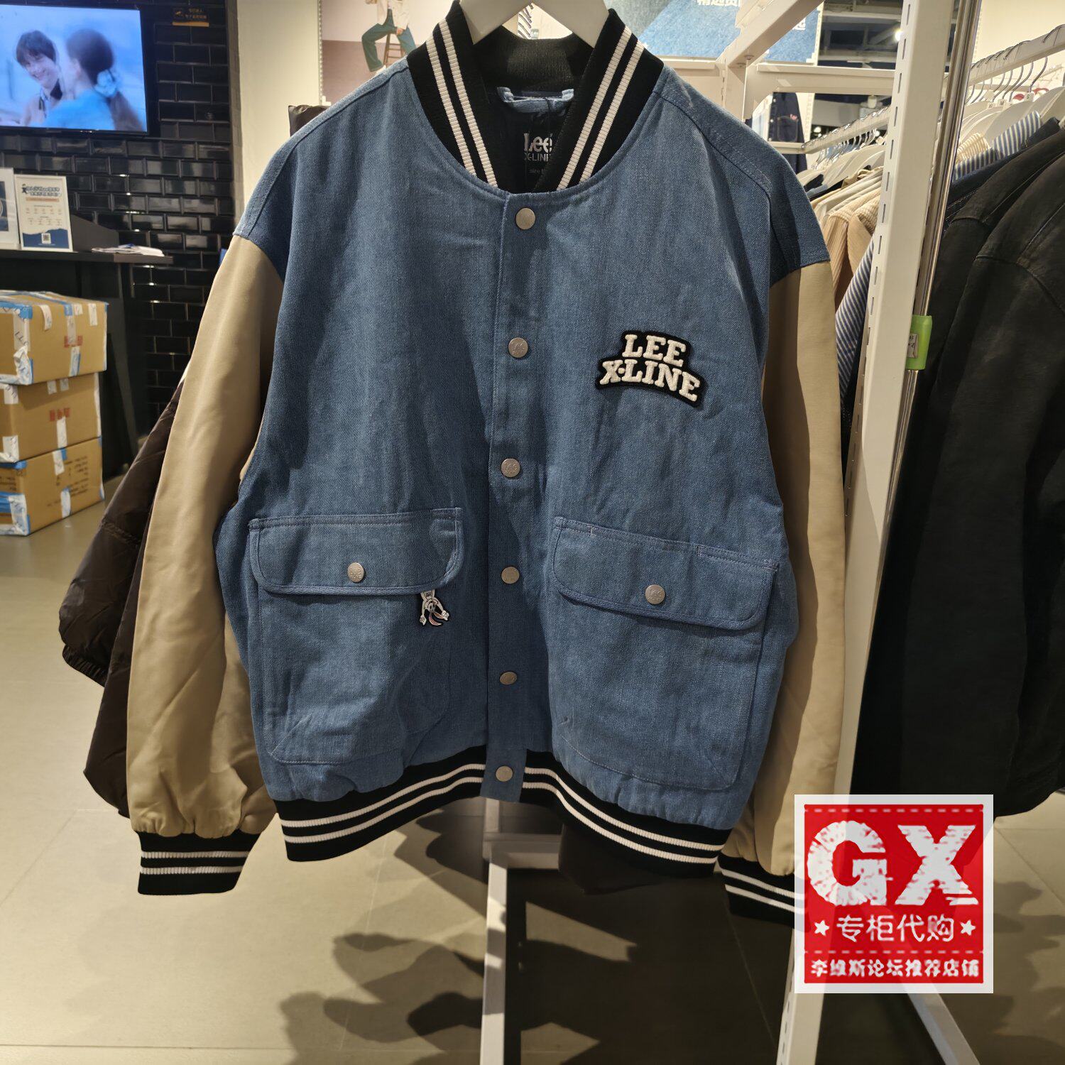 Lee专柜正品拼色拼接刺绣男女棒球外套LUT0054303hh00f-A03970