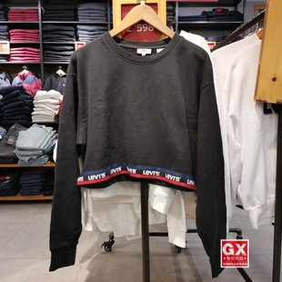 72673 李维斯 0003LOGO黑 时尚 圆领卫衣 GX出品 休闲女长袖 levis
