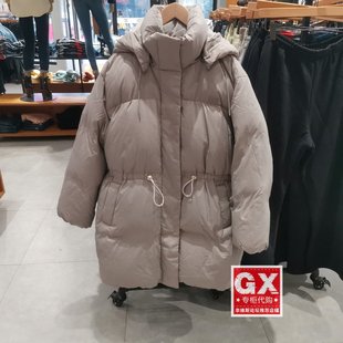 Levis李维斯专柜正品2023 女士宽松收腰中长款羽绒服A3257-0002
