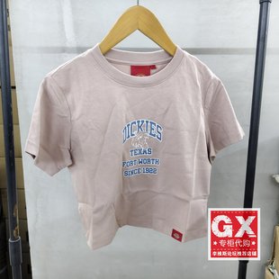 短袖 时尚 T恤DK0A87CYK871 女士休闲短款 Dickies粉色纯棉圆领夏季
