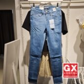 专柜正品 Lee400高弹紧身中腰水洗小脚浅色女牛仔裤 L124001XD4BP