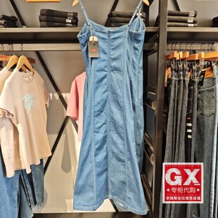 专柜正品Levis李维斯新款时尚百搭女士吊带牛仔连衣裙003U1-0000