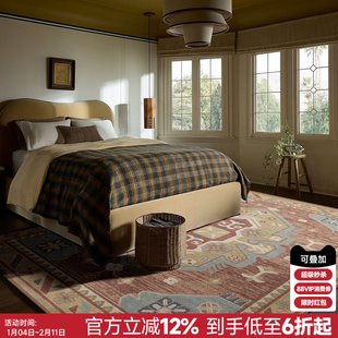 复古藤蔓中古风客厅地毯仿黄麻摩洛哥床边茶几垫民族风卧室房间毯