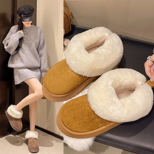 【买一送一】冬季新款时尚毛圈棉鞋女款加绒加厚棉鞋居家室外棉鞋