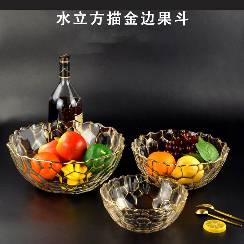 European style Retro crystal Glass Light extravagance household a living room ornament Decoration Outline in gold Water Cube Fruit plate Fruit bucketin the Tableware , Tableware , Fruit bowl/Fruit plate/Hamper  category - from Buy2taobao.com to provide professional Taobao agent buy service
